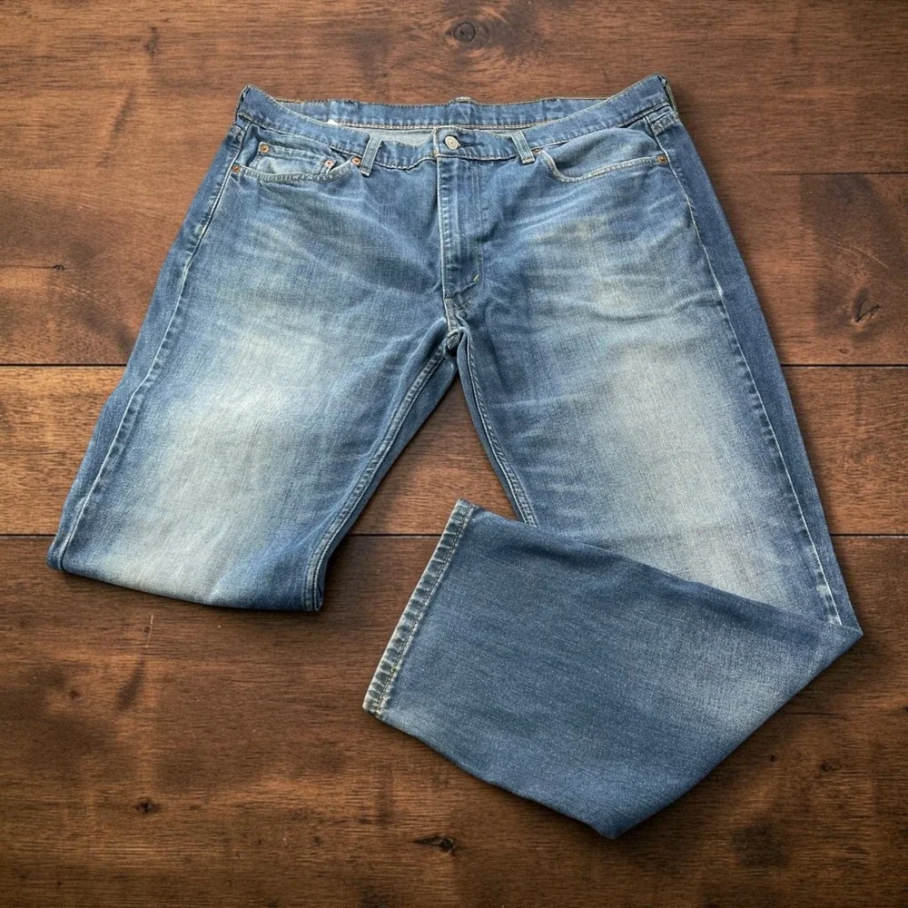 Levis 514 Straight Fit Jeans Mens 40x32 Blue Denim Medium Wash Stretch Pants